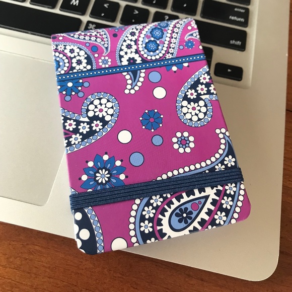 Vera Bradley Paisley Blue White Purple Pink Elephant Notepad with Elastic Close - Picture 3 of 12